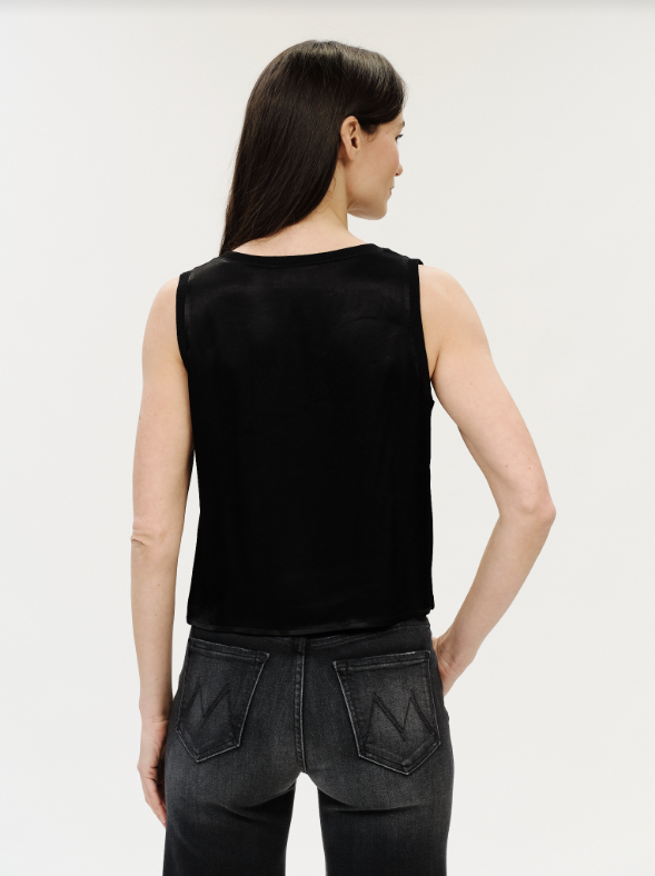 Six / Fifty Rossa Black Satin Tank