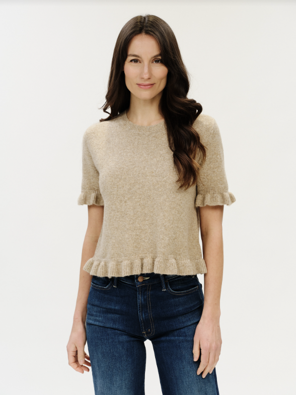 Six / Fifty Ruffle Edge Top - Latte