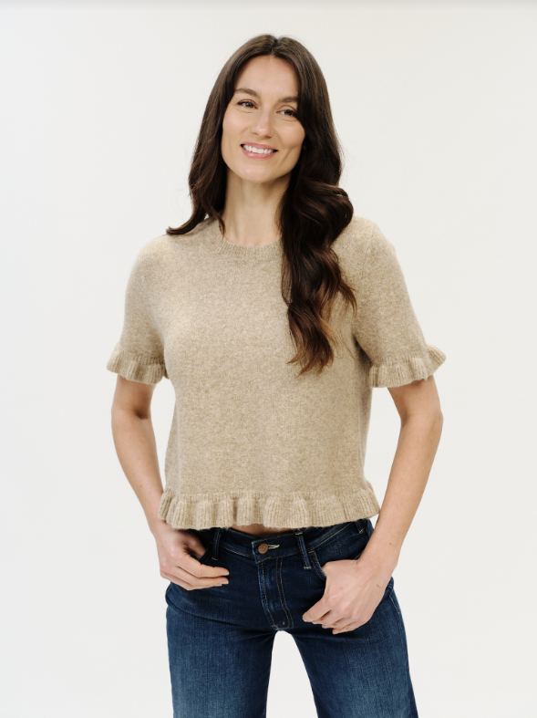Six / Fifty Ruffle Edge Top - Latte