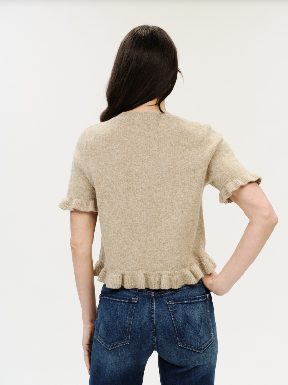 Six / Fifty Ruffle Edge Top - Latte