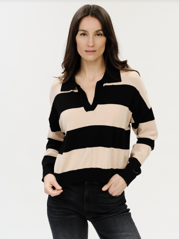 Six / Fifty Kate Striped Collared Longsleeve Top