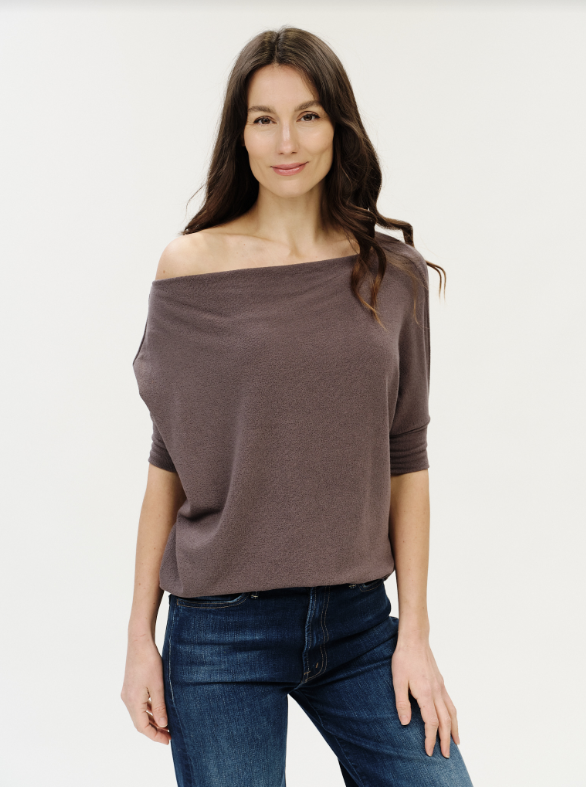 Six / Fifty Short Sleeve Anywhere Top - Eggplant