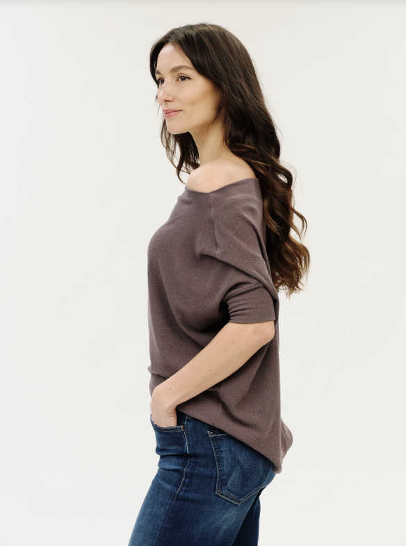 Six / Fifty Short Sleeve Anywhere Top - Eggplant