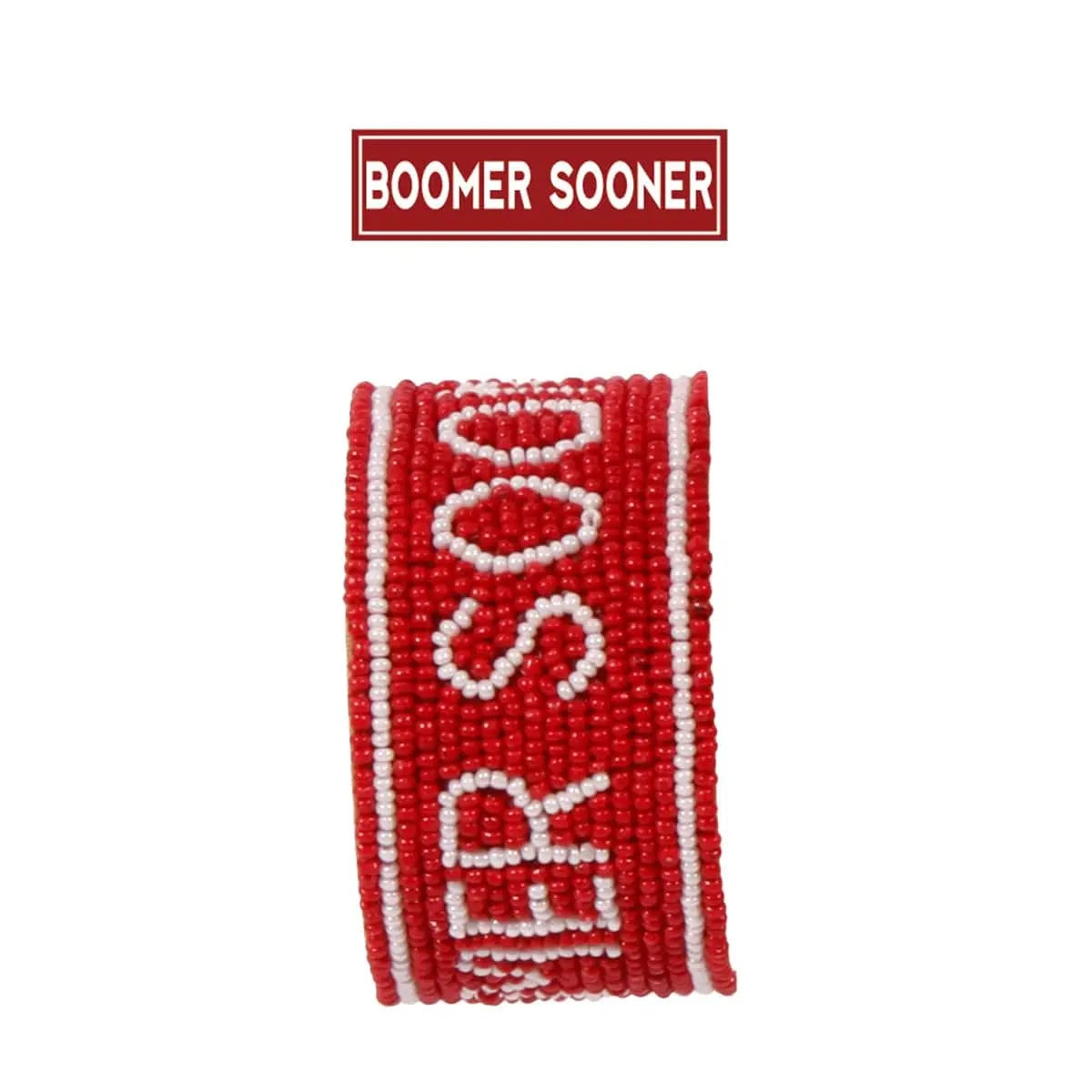 DD Oklahoma BOOMER SOONER Beaded Cuff Bracelet