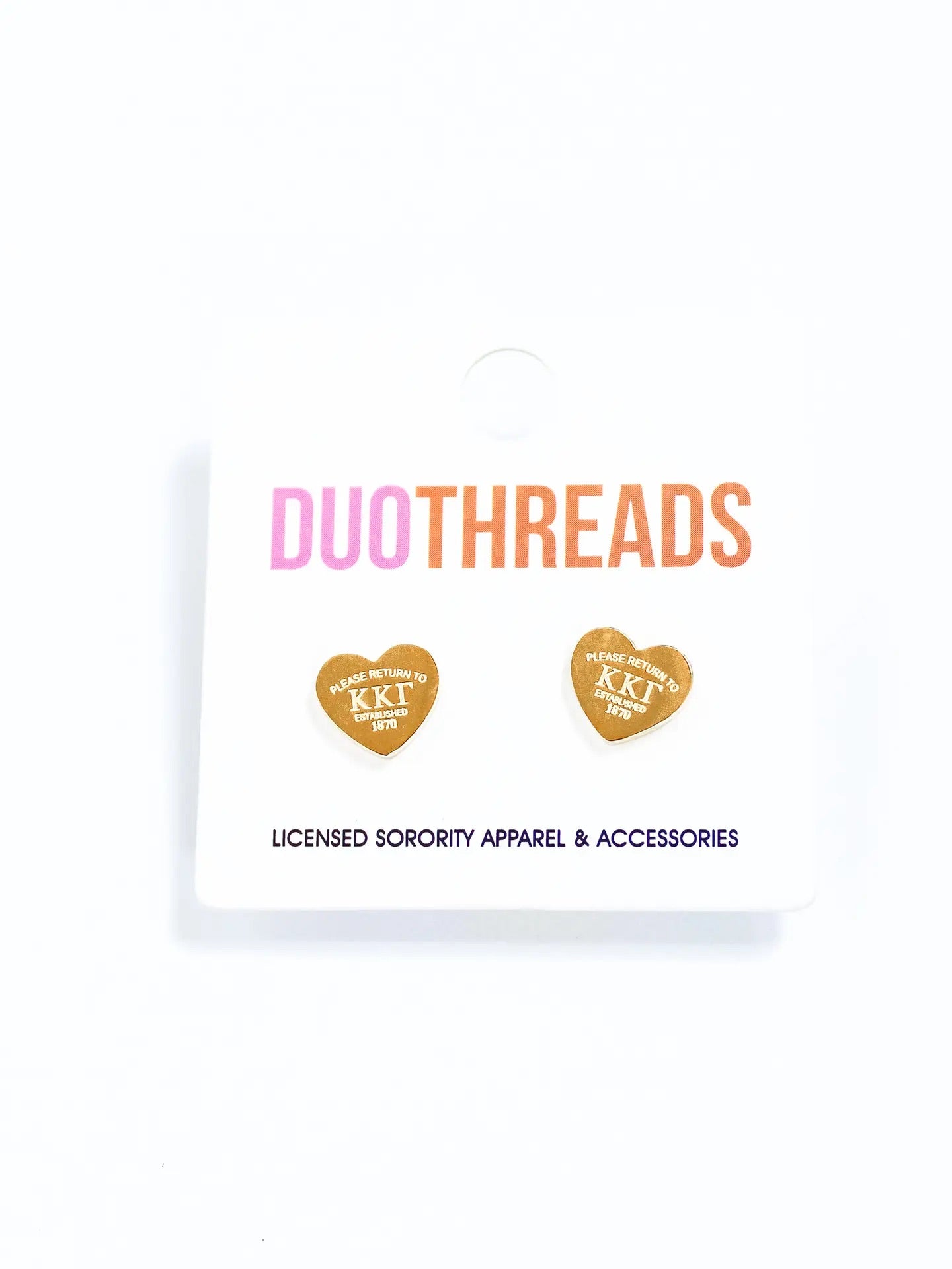 DUOTHREADS Sorority HEART Earrings