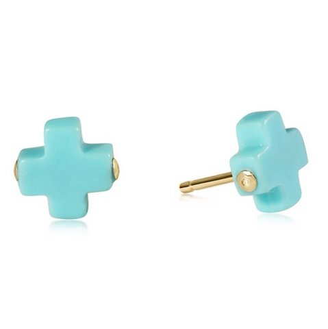 ENewton TURQUOISE Signature Cross Studs Earring