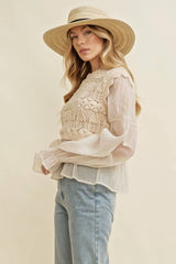 CELESTE Crochet Layered Twofer Top