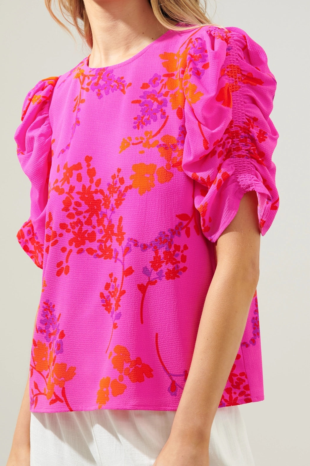 SEIKO Floral DrapeSleeve Blouse