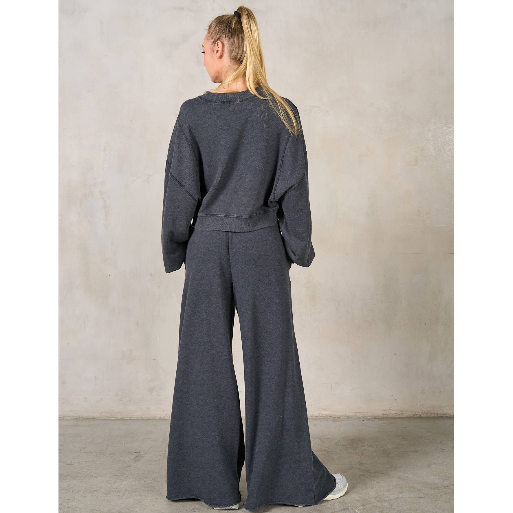 Matching Rib Wide Oversize Sweatpants: HUNTER GREEN / S