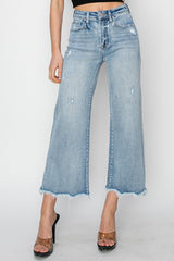 VIRGO HiRise WideLeg FrayHem Crop Jean