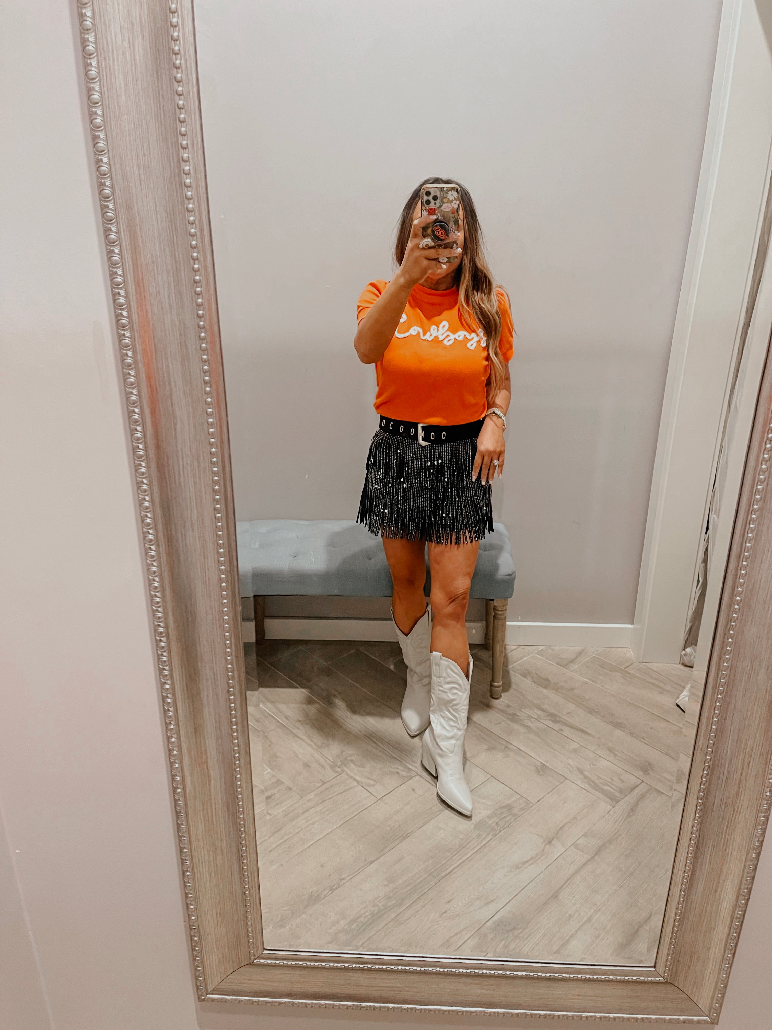 SS Glitter Script COWBOYS Short Sleeve Top