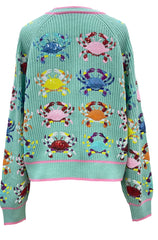 QUEEN OF SPARKLES Sequin SCATTERED CRAB Cardigan Top