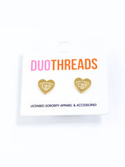 DUOTHREADS Sorority HEART Earrings