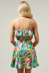 LANAI Floral Satin Convertible Dress