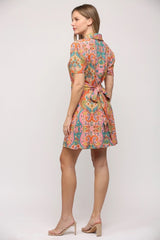 VERONA Paisley Print LinenBlend Blazer Dress