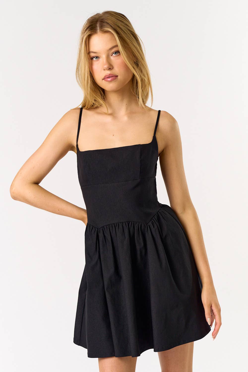 BD25319 FIT & FLARE MINI DRESS: IVORY / SMALL