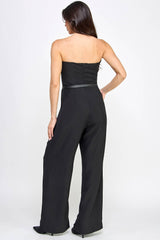 ALYSSA  Belted Strapless SplitBust ColorBlock Jumpsuit