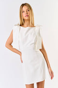 ALMA Bow Shoulder Mini Dress