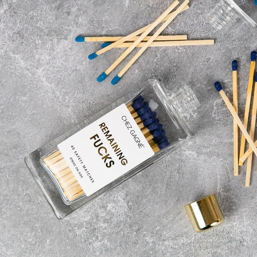 CG Remaining Fucks Matches - Glass Bottle Matchsticks - Blue