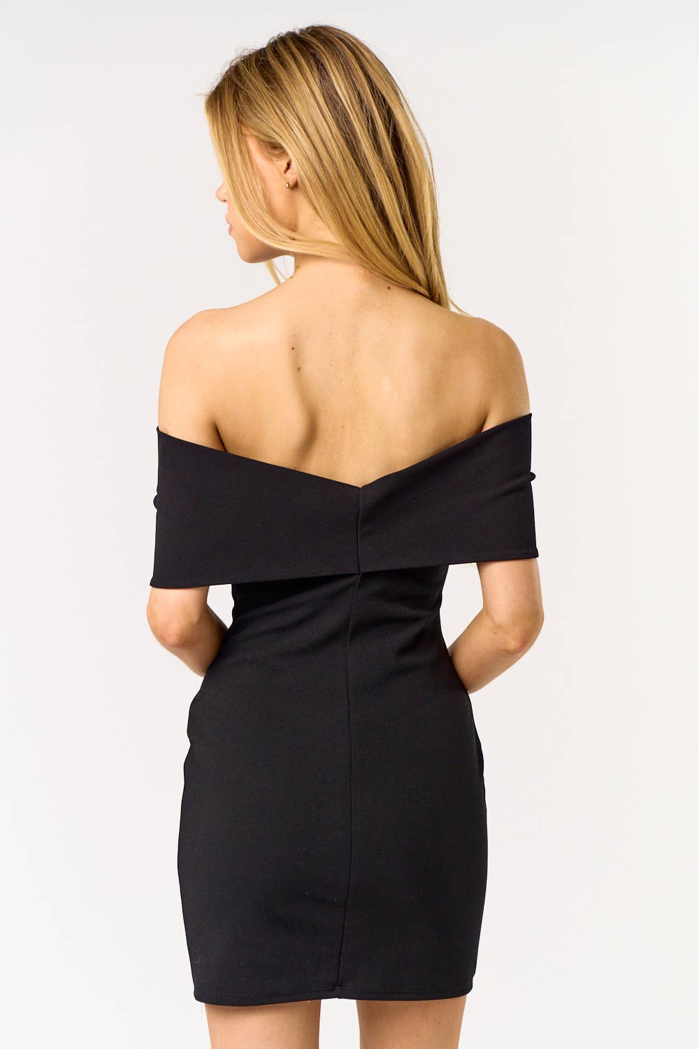 PRESENCE BowFront OffShoulder Dress