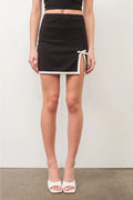 PRETTY GARBAGE Contrast WHIMSY Bow Detail Bodycon Skirt