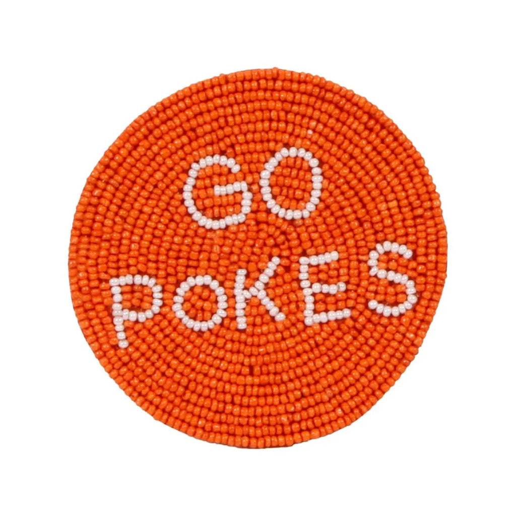 DD Oklahoma State GO POKES Beaded Button