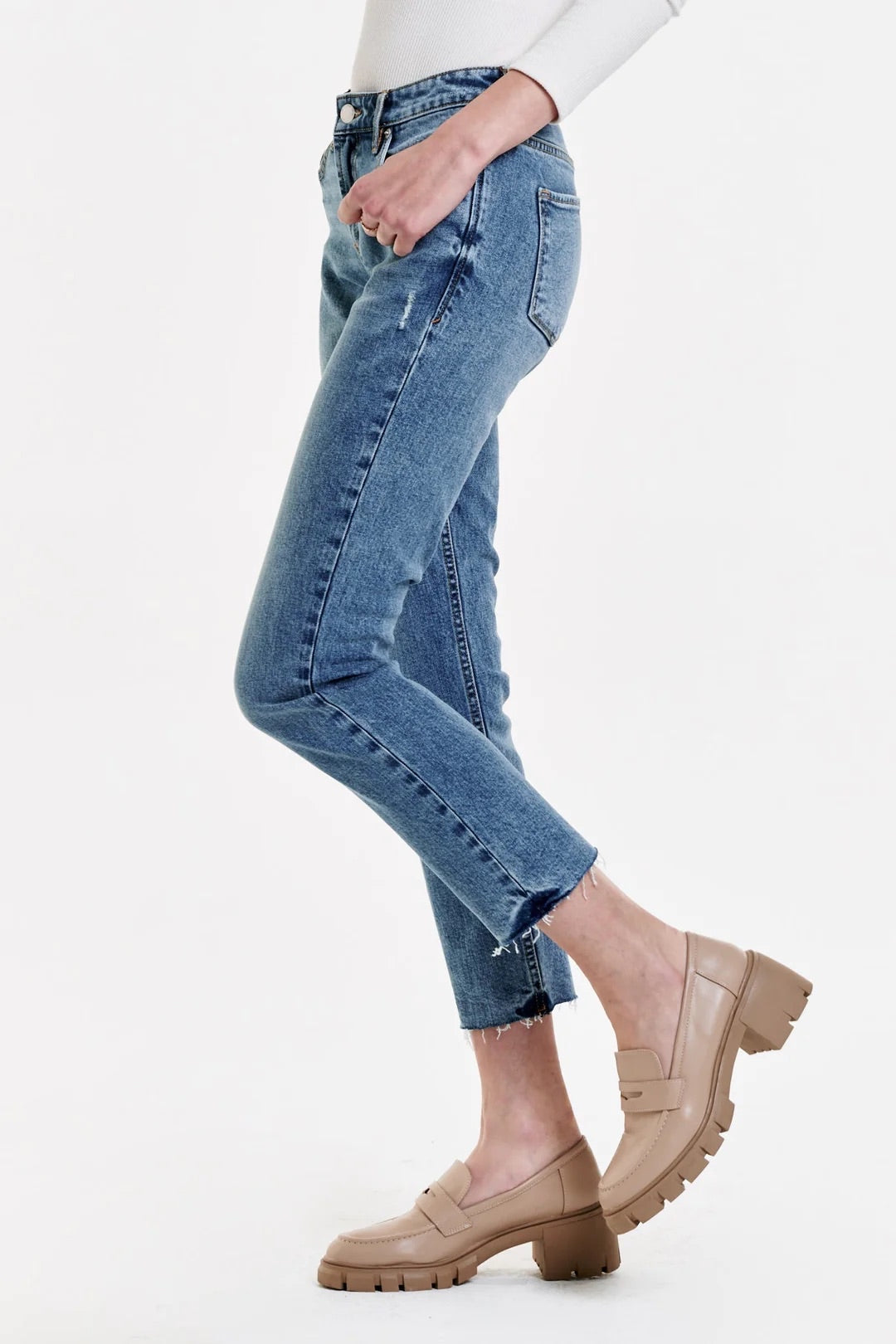 DEAR JOHN HiRise BLAIRE Ankle Slim Straight Leg Jeans