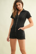 ELEVATED Denim ZipUp Romper
