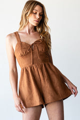 PRIME Suede CrossBack Short Romper