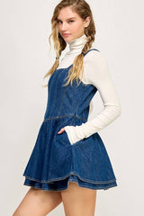 CHARMING DoubleLayer Corset Denim Tank Dress