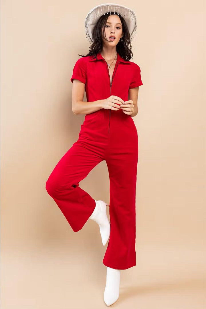 REWARD Cord Zip Front Jumpsuit
