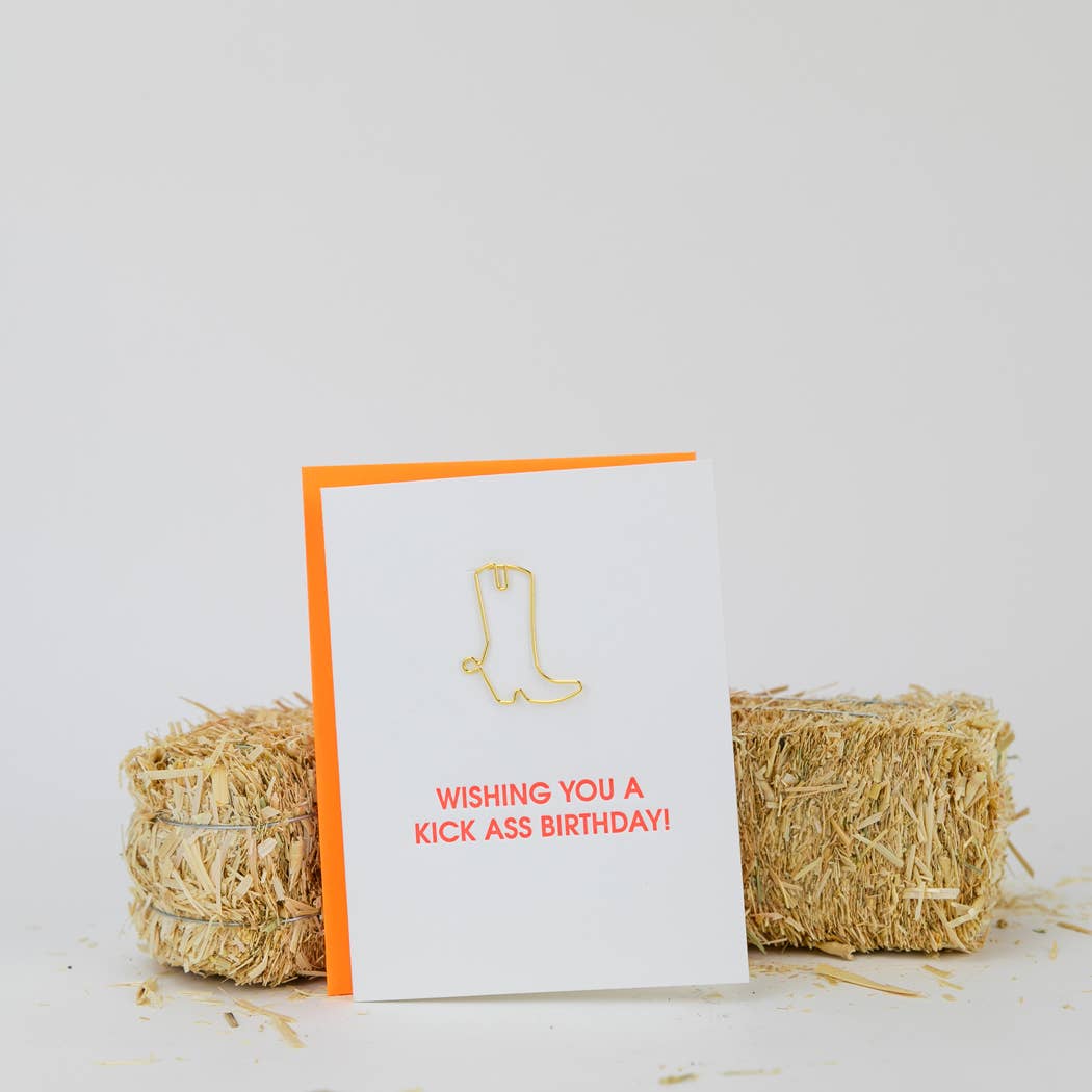 Wishing You A Kick Ass Birthday - Paper Clip Card