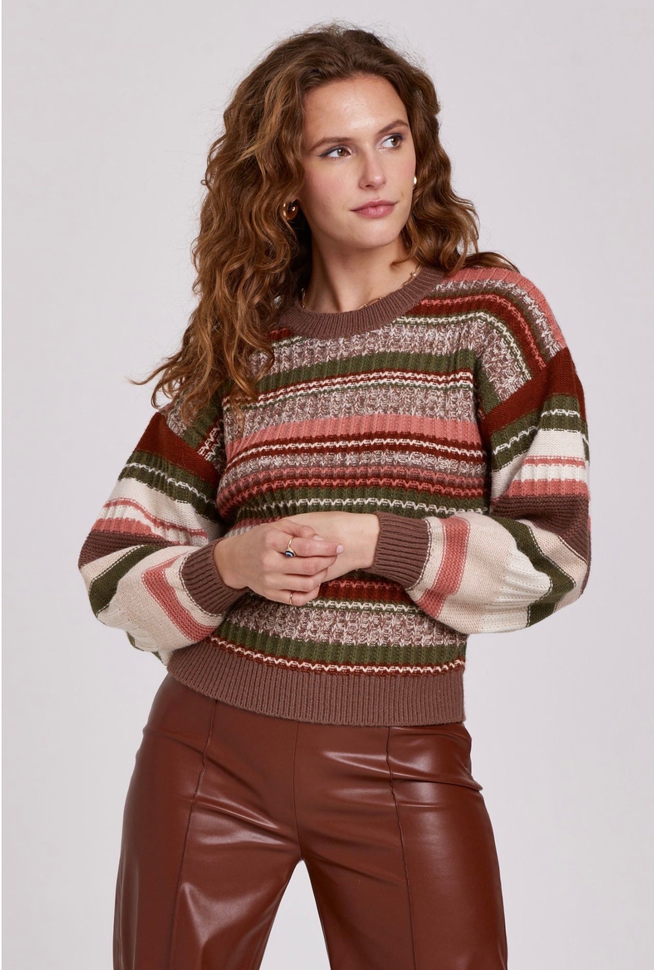 *ANOTHER LOVE Stripe LORRAINE DropSholder Sweater