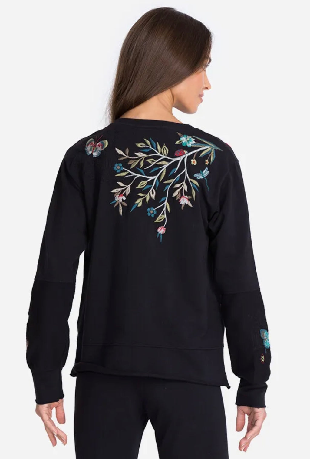JOHNNY WAS Embroidered GEN TerryMix Top
