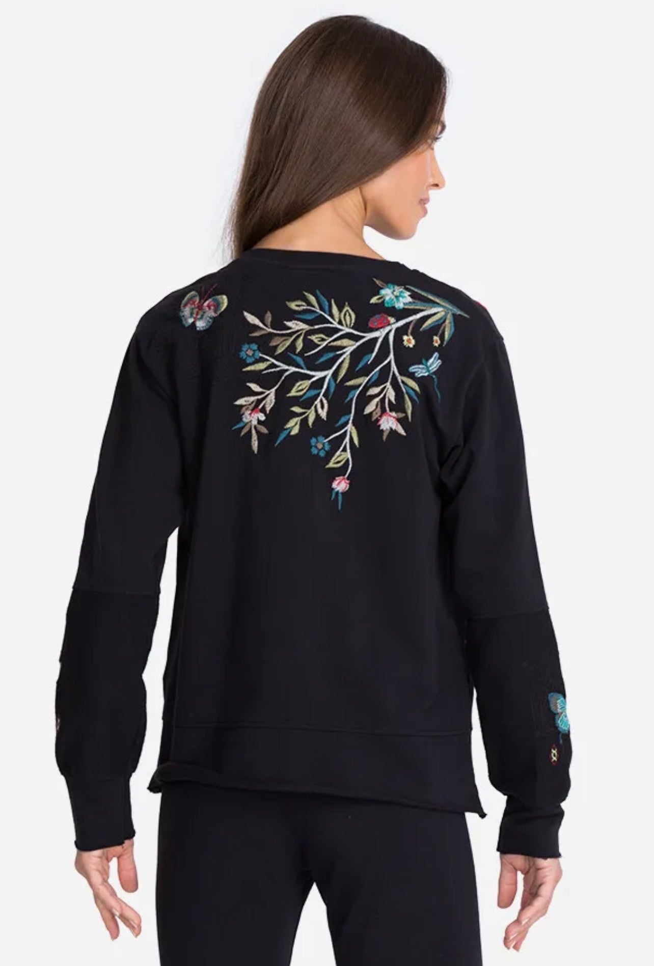 JOHNNY WAS Embroidered GEN TerryMix Top