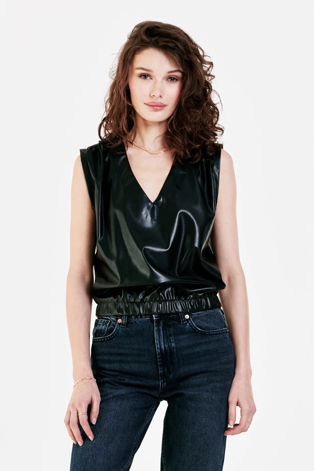 DEAR JOHN MixMedia ARYA Vegan Leather Tank Top