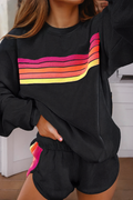 NATION Color Contrast Trim Top/ Short Set