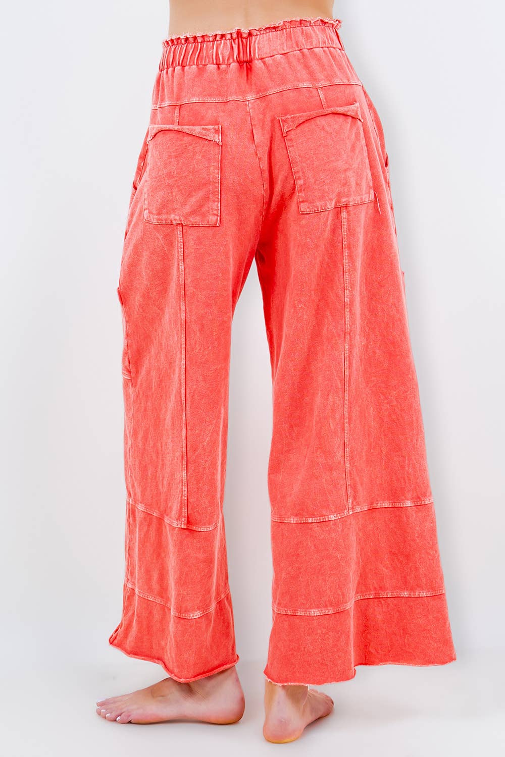 ECHOES Mineral Wash Wide leg Cropped pants