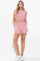 *TICKLED 2pc Striped Top/Short Set