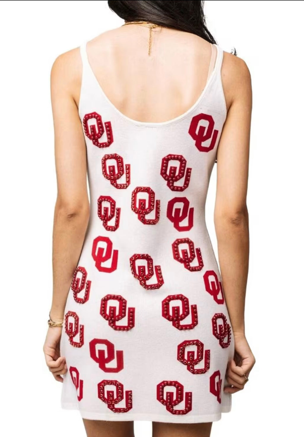 QUEEN OF SPARKLES Licensed OKLAHOMA KNIT IN Rhinestone OU Knit Dress