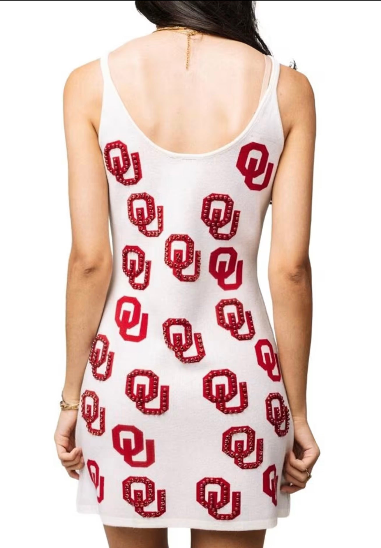 QUEEN OF SPARKLES Licensed OKLAHOMA KNIT IN Rhinestone OU Knit Dress