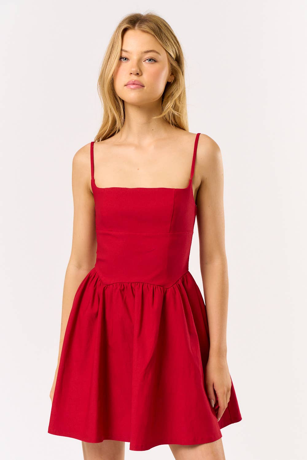 BD25319 FIT & FLARE MINI DRESS: IVORY / SMALL