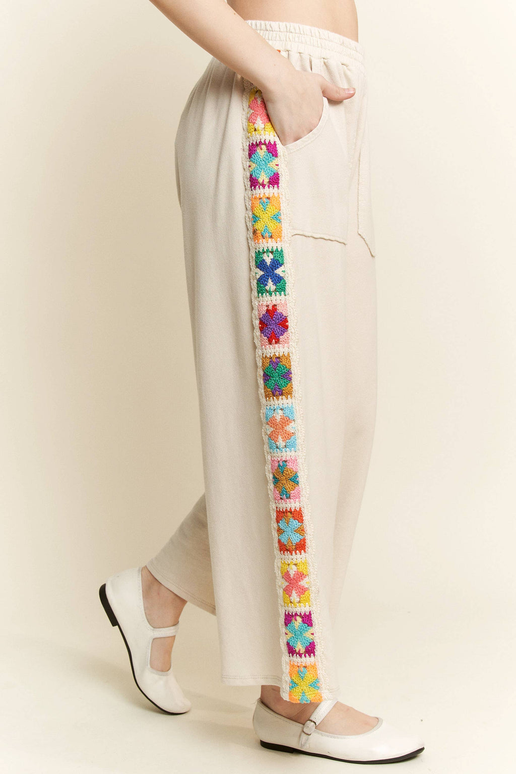 ANTOINETTE Crochet SidePanel MineralWash Pant