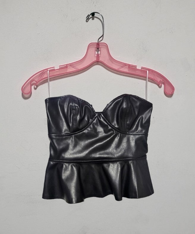 MEET ME IN SANTORINI Vegan Leather KATE Corset Top￼
