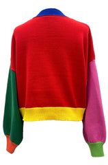 QUEEN OF SPARKLES ColorBlock Fuzzy MERRY & BRIGHT Sweater Top