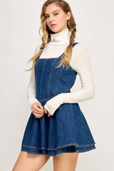 CHARMING DoubleLayer Corset Denim Tank Dress