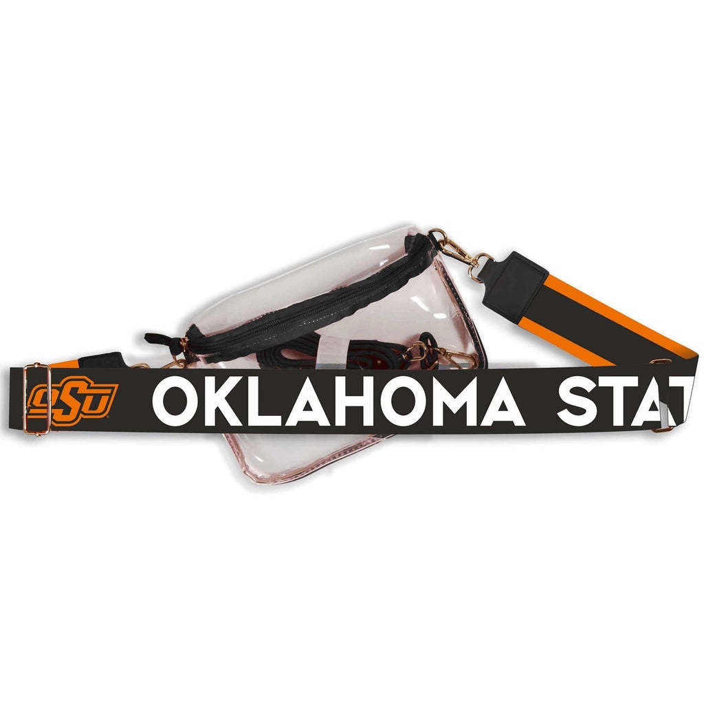 DD Oklahoma State University HAILEY Clear Sling Bag w/ Reversible Shoulder Strap OSU