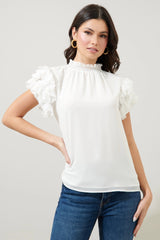 BRENNA MockNeck RuffleSleeve Top