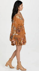 FREE PEOPLE VNeck CHERRY BLOSSOM Mini Dress