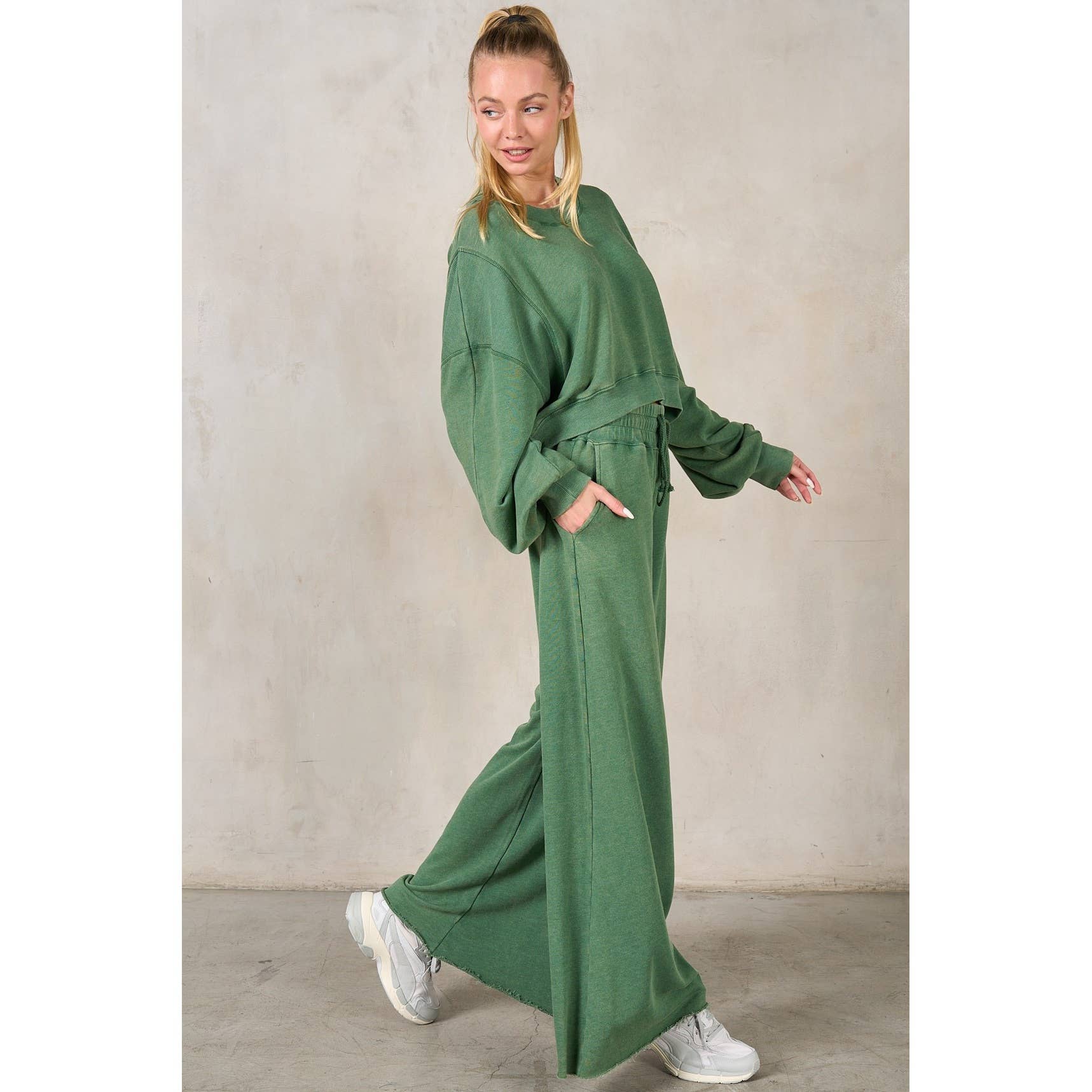 BROOKS RibKnit WaistCrop Sweatshirt Top